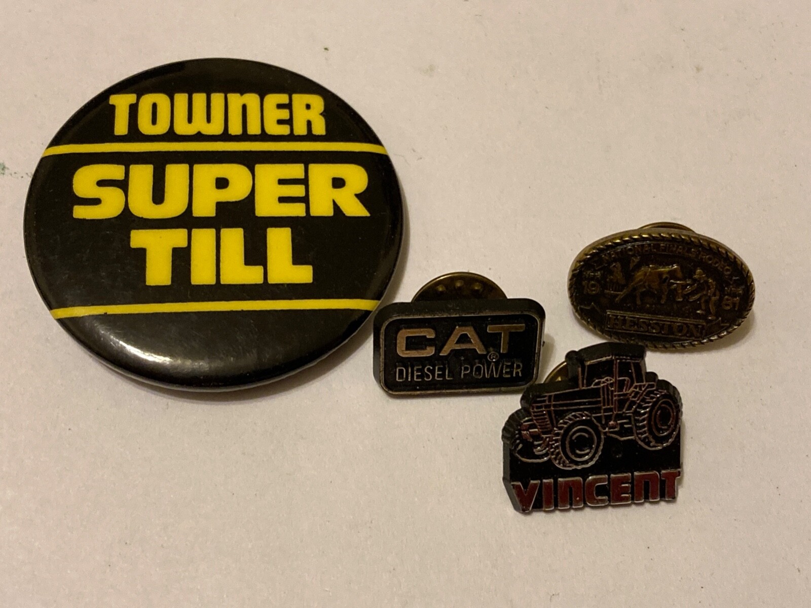 VTG STEIGER Towner Pinback & Vincent Tractor Hesston Lapel Pins Lot