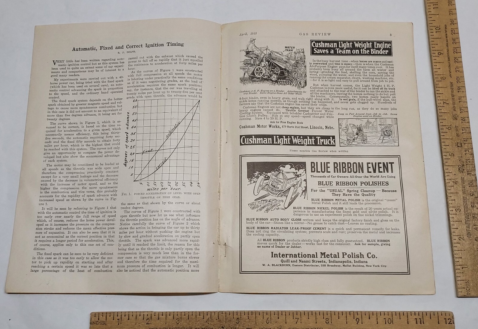 1915 – BATES STEEL MULE – THE JOLIET OIL TRACTOR CO – magazine ad -listing #5822