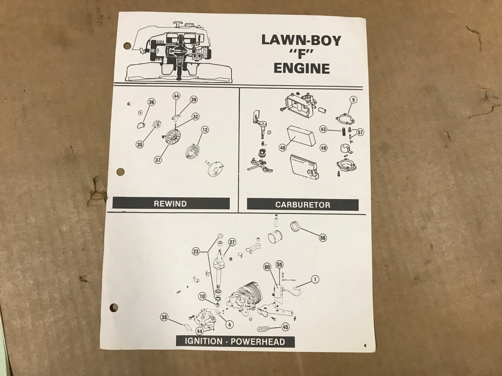 Vintage 1985-1986 Lawn-Boy – « Top 60 » – Winter Parts Program