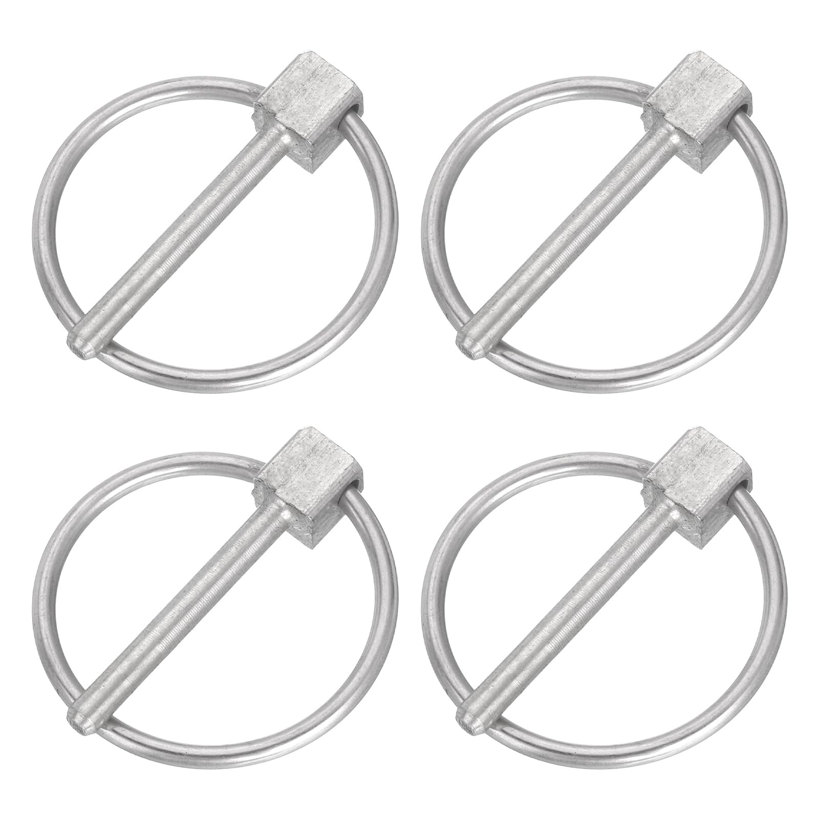 uxcell 4Pcs 1/8&Prime; x 1&Prime; Linch Pin with Ring, Stainless Steel Round 1/8 x 1