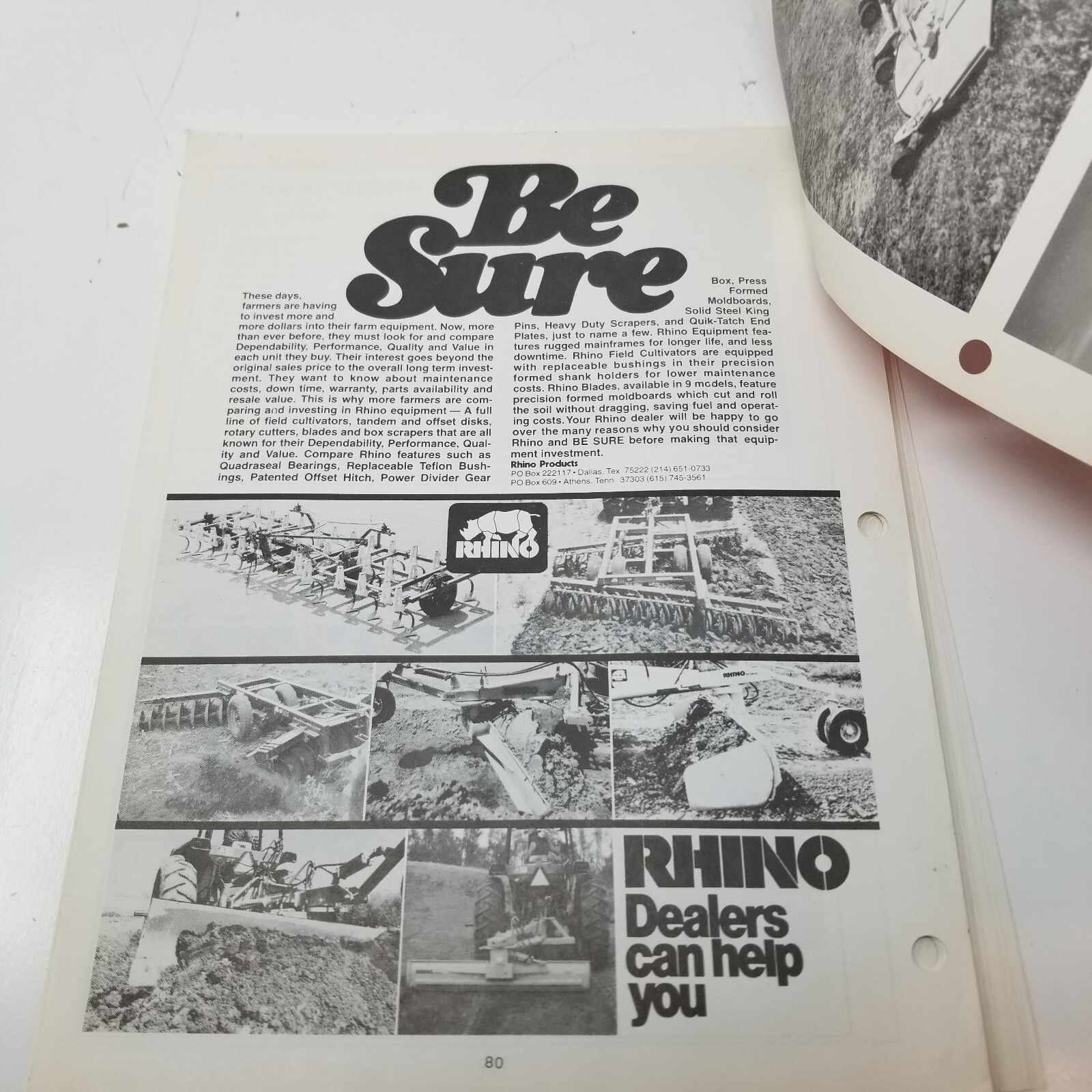 Rhino Mowers Cutters Shredders 1982 Price List Dallas Texas Photos Specs
