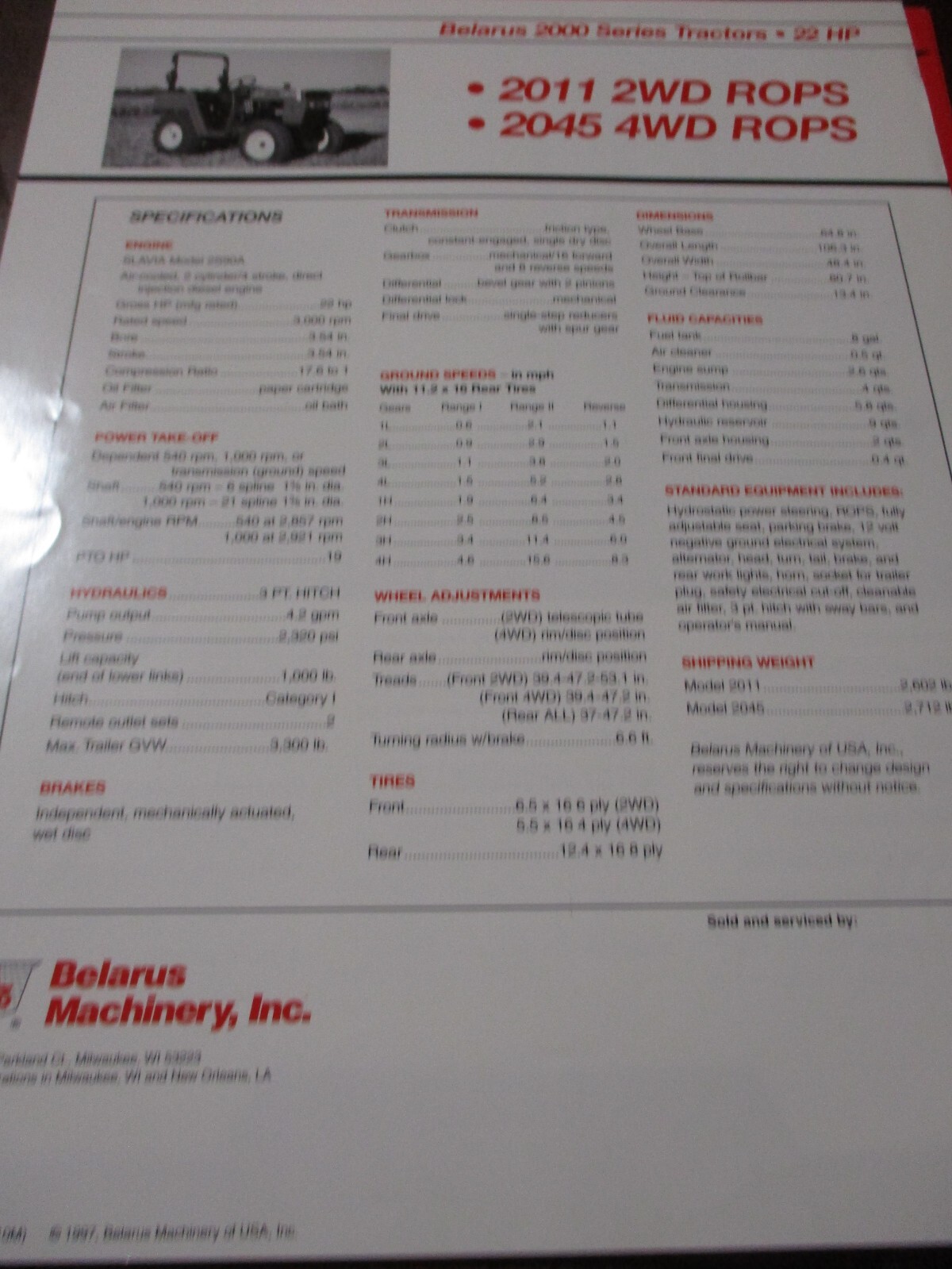 Belarus Tractors Sales/Specifications Brochures 7 items, Circa 1990&rsquo;s