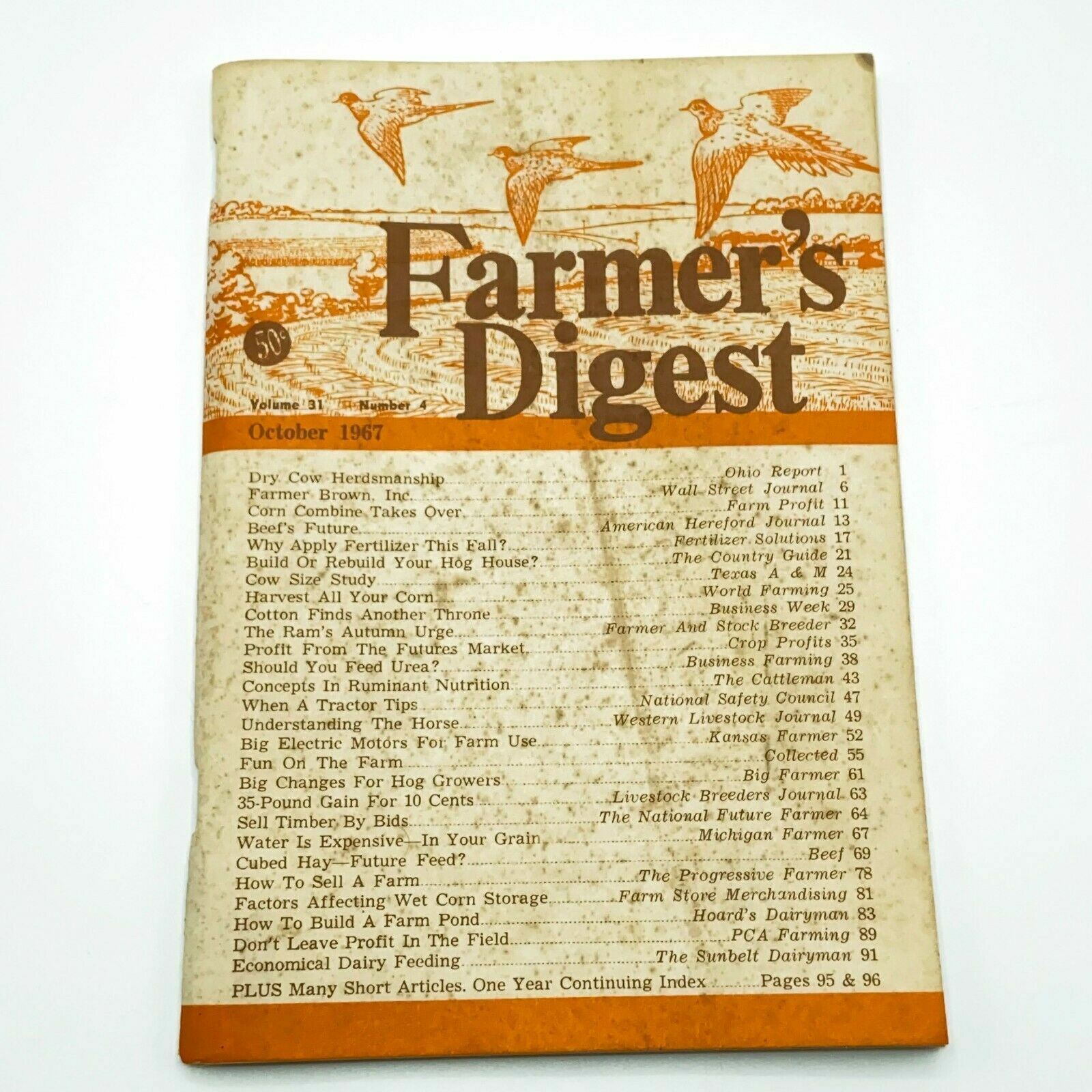 FARMER&rsquo;S DIGEST Magazine, Volume 31 Number 4, October 1967, Vintage