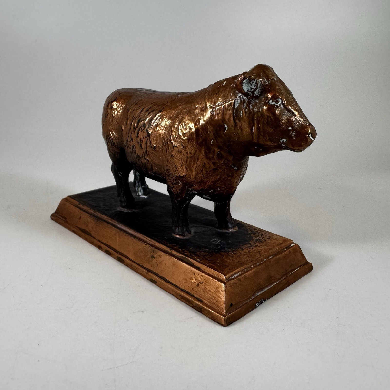 Vintage PFAELZER BROTHERS Meat Co Of Chicago Adv Bull Paperweight Branded