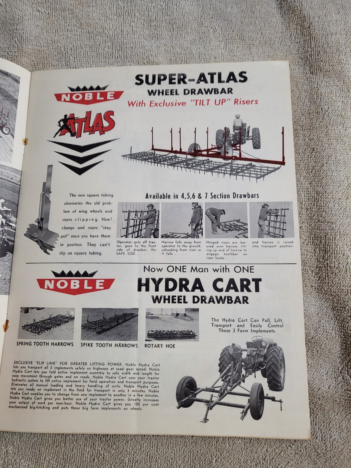 NOBLE DAKON Harrow BROCHURE 1968? John Deere IH Sioux Falls, SD. Dakota Iron