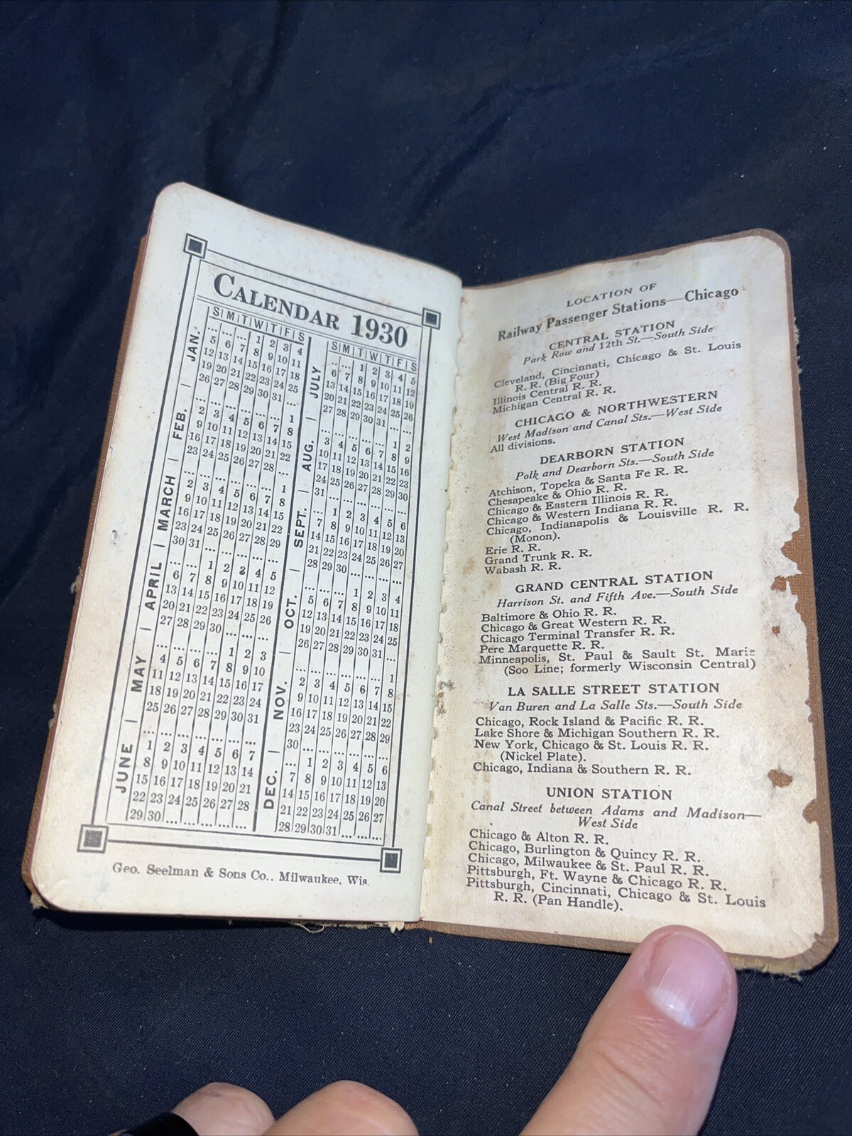 1929-1930 National Livestock Commission Pocket Notebook Notepad Memo Chicago ILL