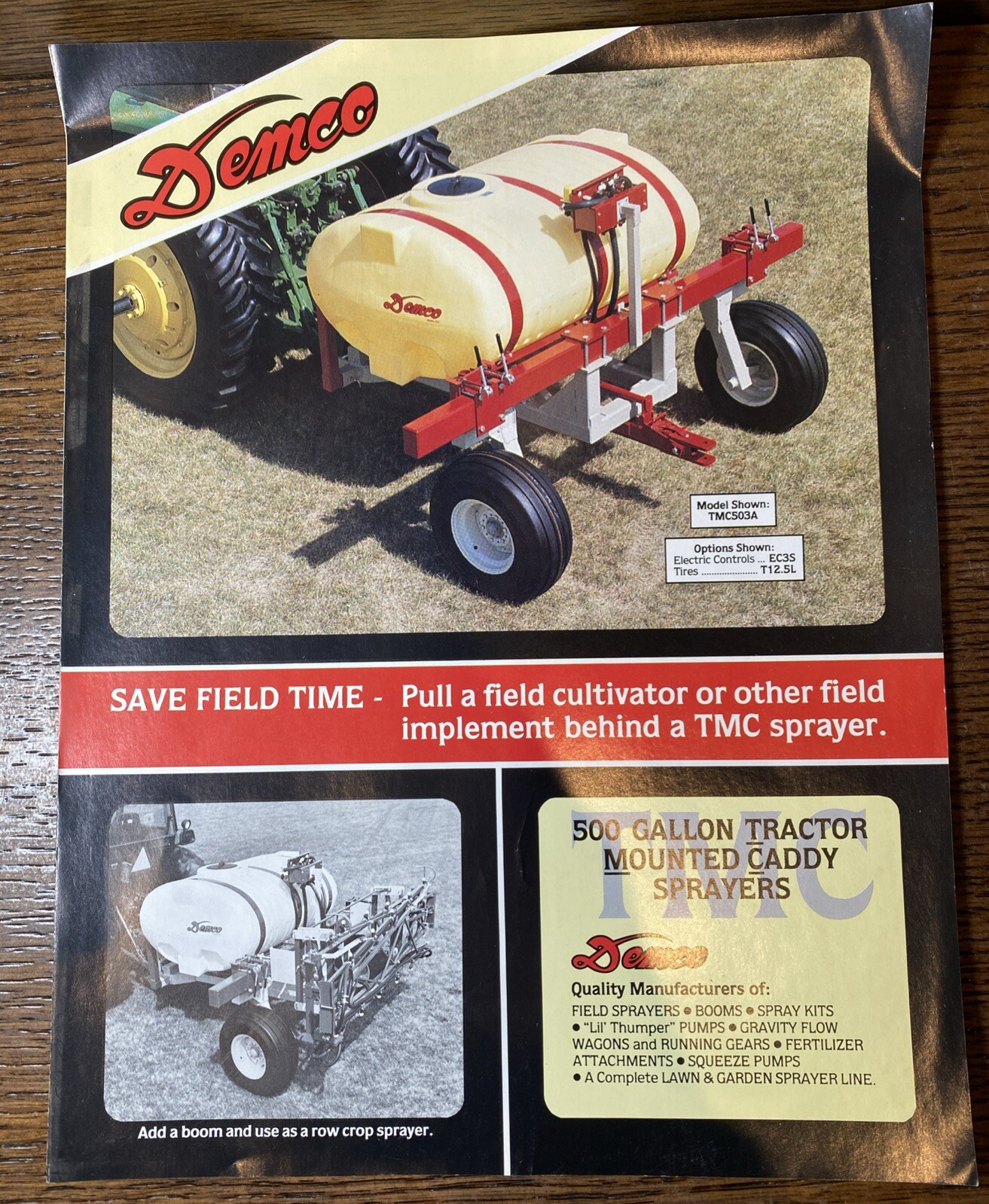 Vintage Demco 500 Gallon Tractor Mounted Caddy Sprayers Brochure Farming Spray