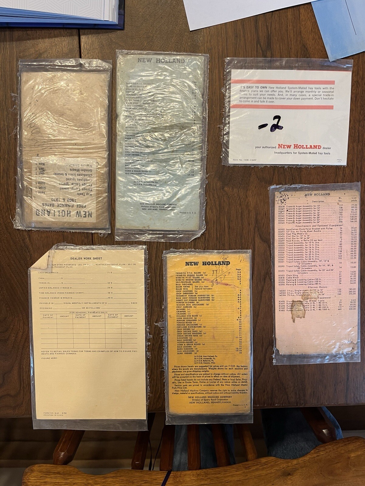 Rare New Holland Machinery Price Lists 1960-1969 And New Holland Letter