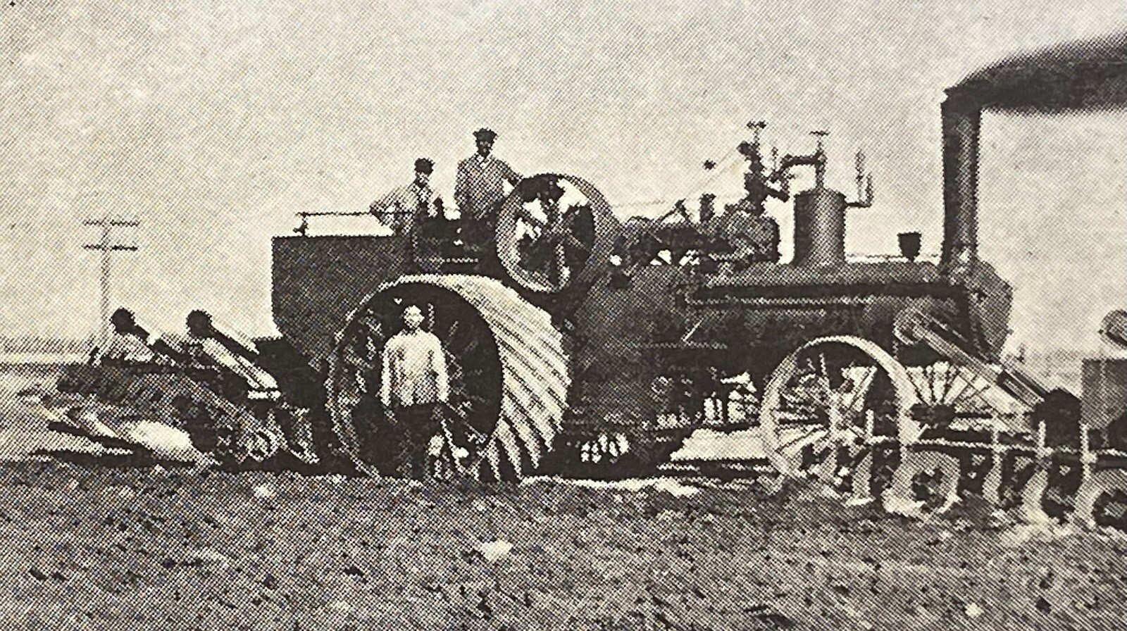 1912 « PLOWING BY STEAM IN FINNEY COUNTY-KANSAS » {STEAM TRACTOR ENGINE} POSTCARD!