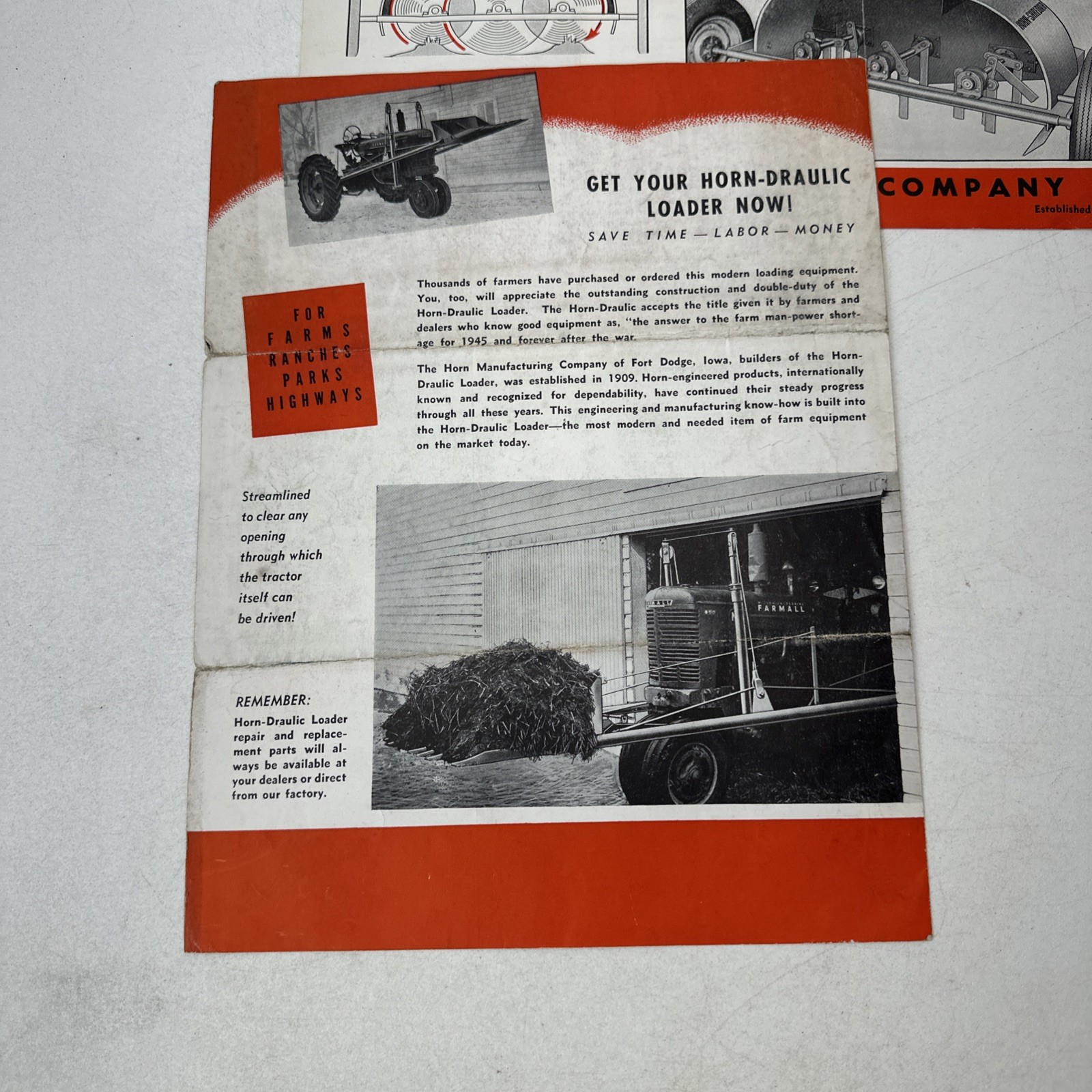 Horn-Draulic Loader Horn Shredder Manufacturing Company Fort Dodge Iowa Ad Paper