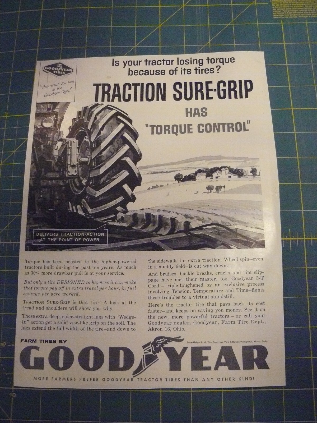 THE FARM QUARTERLY- AUTUMN 1959-AD- GOODYEAR TRACTOR SURE-GRIP TIRES / Akron, OH