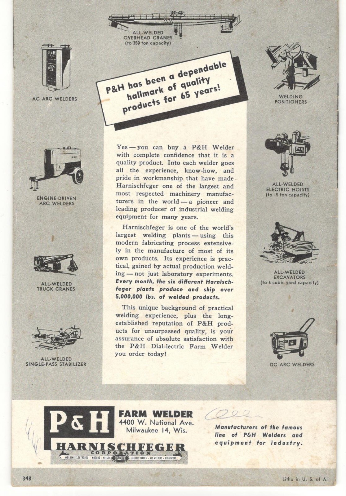 1948 P & H Dial-lectric Farm Welder, Harhischfeger Coporation, Milwaukee WI