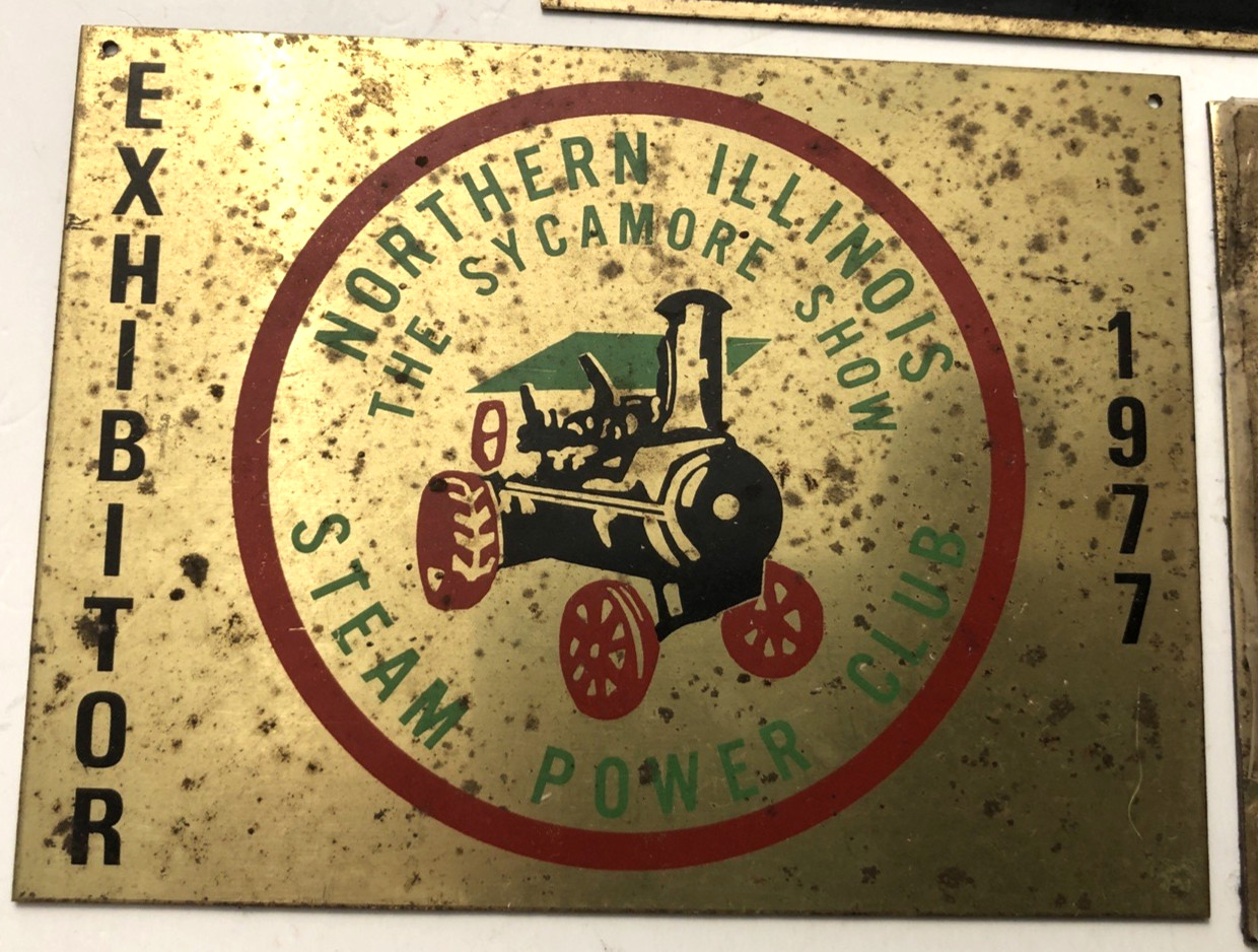 VTG 1976-1985 Northern Illinois Steam Power Show Exhibitor Brass Plaque-Lot 3