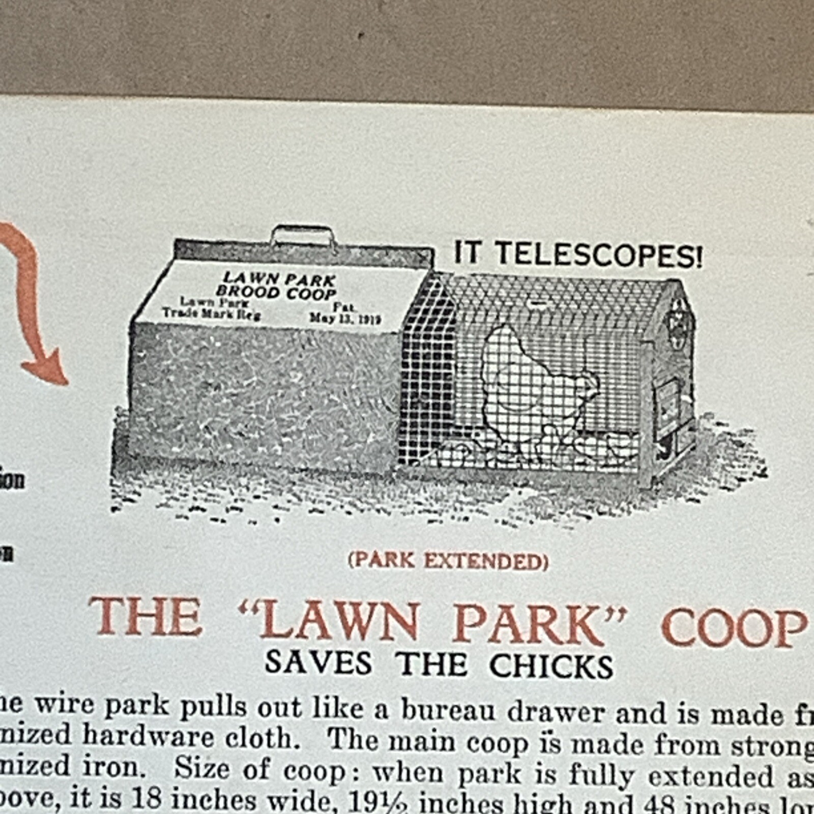 Antique Advertising Brochure Set Lawn Park Brood Coop Babie Feeder INV-P0945