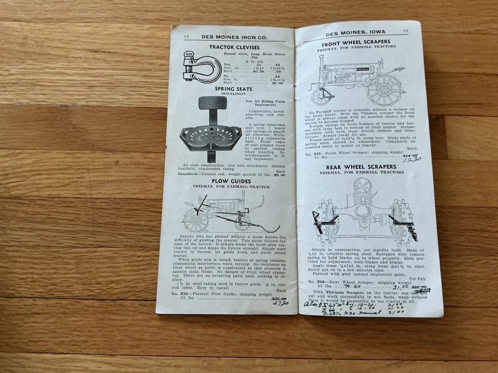 1931 Des Moines Iron Co Specialty Catalog W/Dealer Price List – Des Moines Iowa