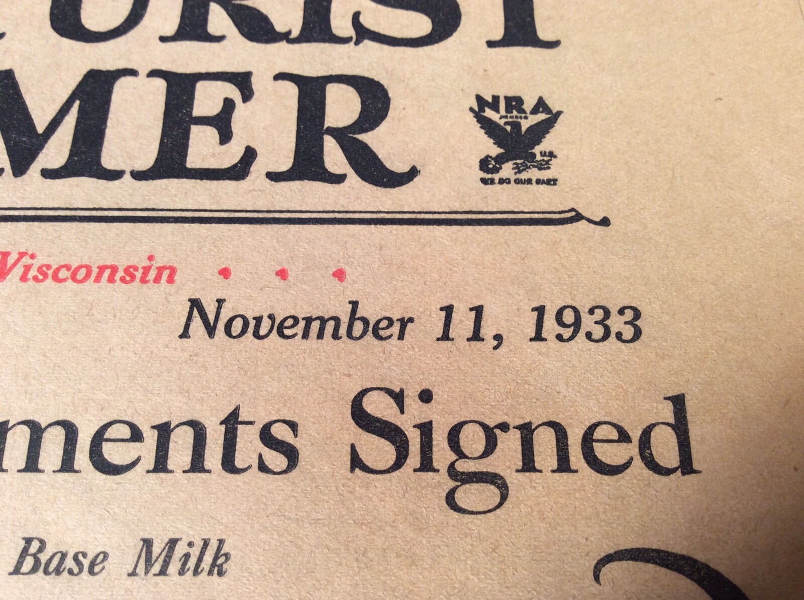 Antique “Wisconsin Agriculturist And Farmer” Newspaper 1933 Interesting Read C9