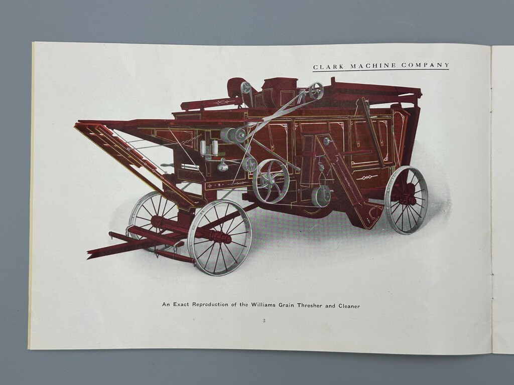 c 1900 CLARK Machine WILLIAMS THRESHER Farm Catalog ST JOHNSVILLE NY Advertising