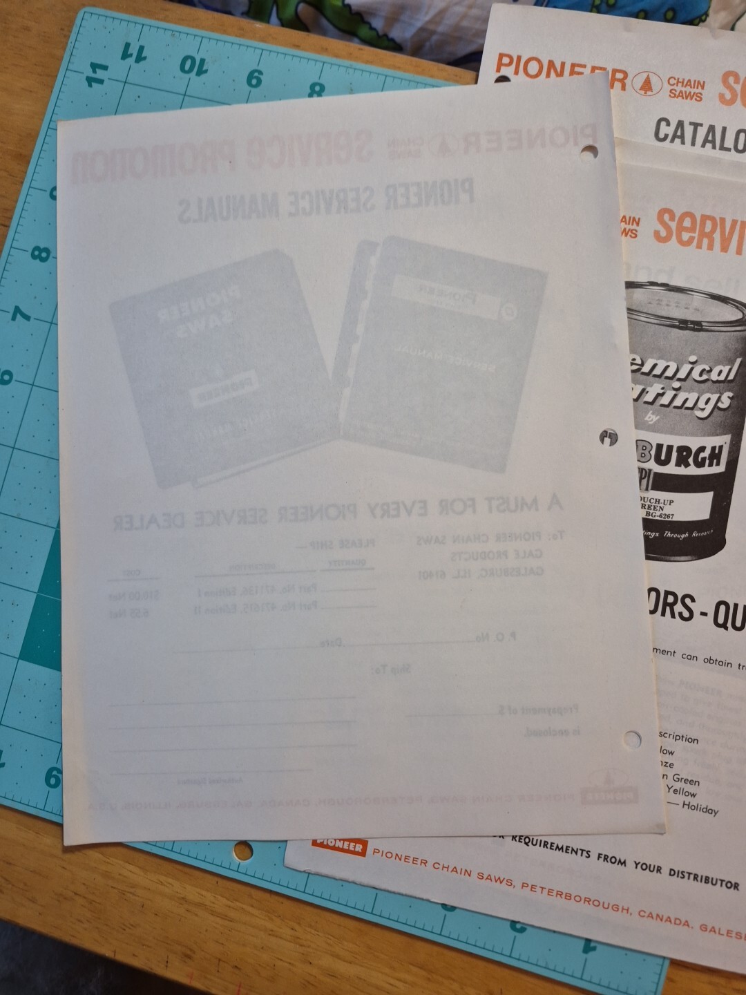 4 1960&rsquo;s Pioneer Chainsaw Dealer Service Promotion Brochures Flyers