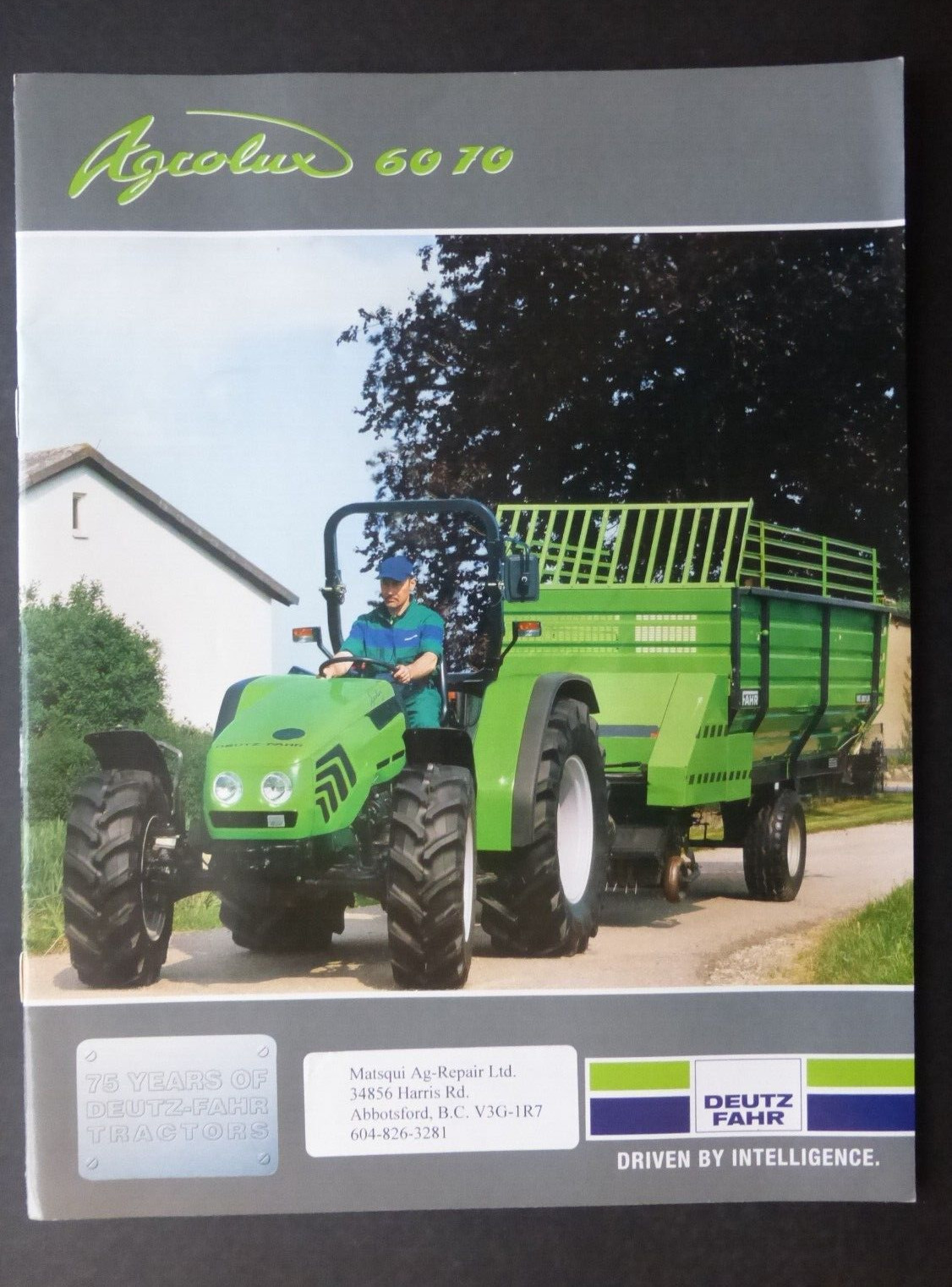 VTG Ad Sales Brochure Catalog Agcolux 6070 Deutz Fahr