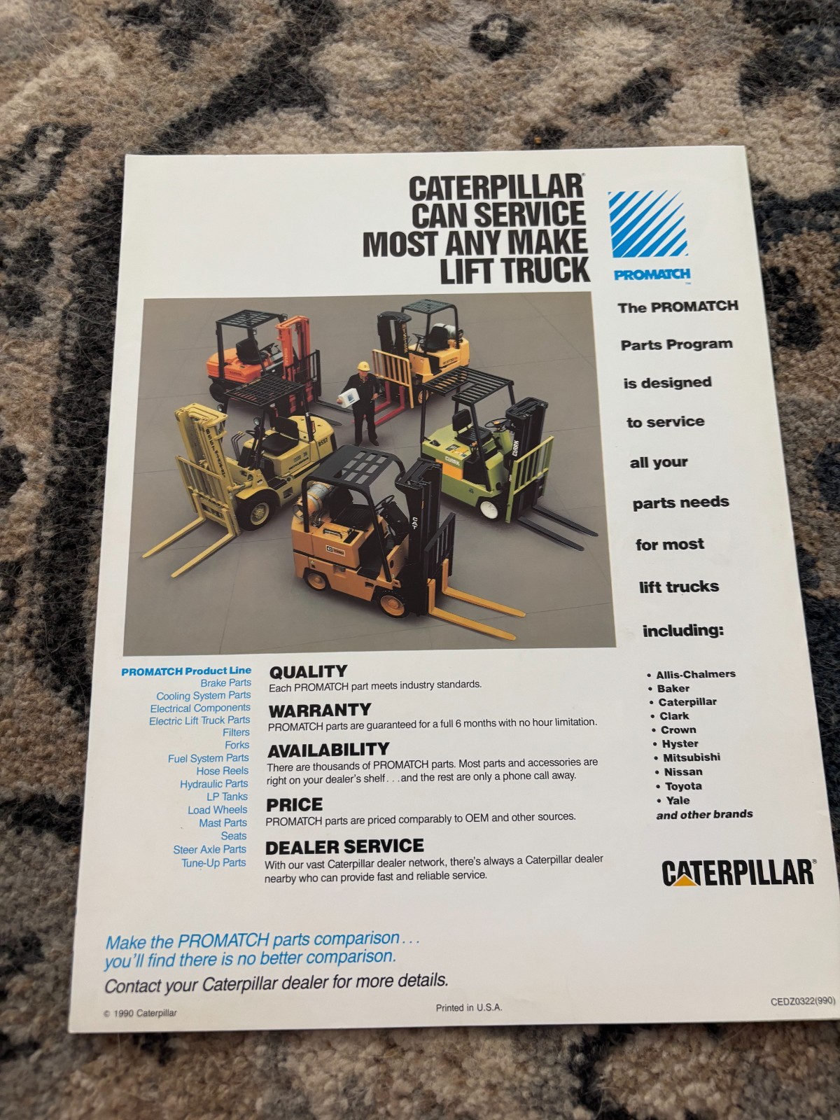 Caterpillar CAT Service For Lift Trucks Brochure FCCA25