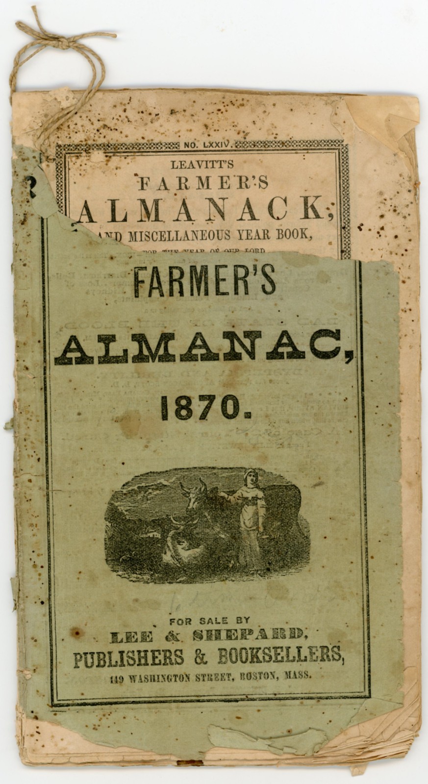 1870 Leavitt&rsquo;s Farmer&rsquo;s Almanack Lee & Shepard