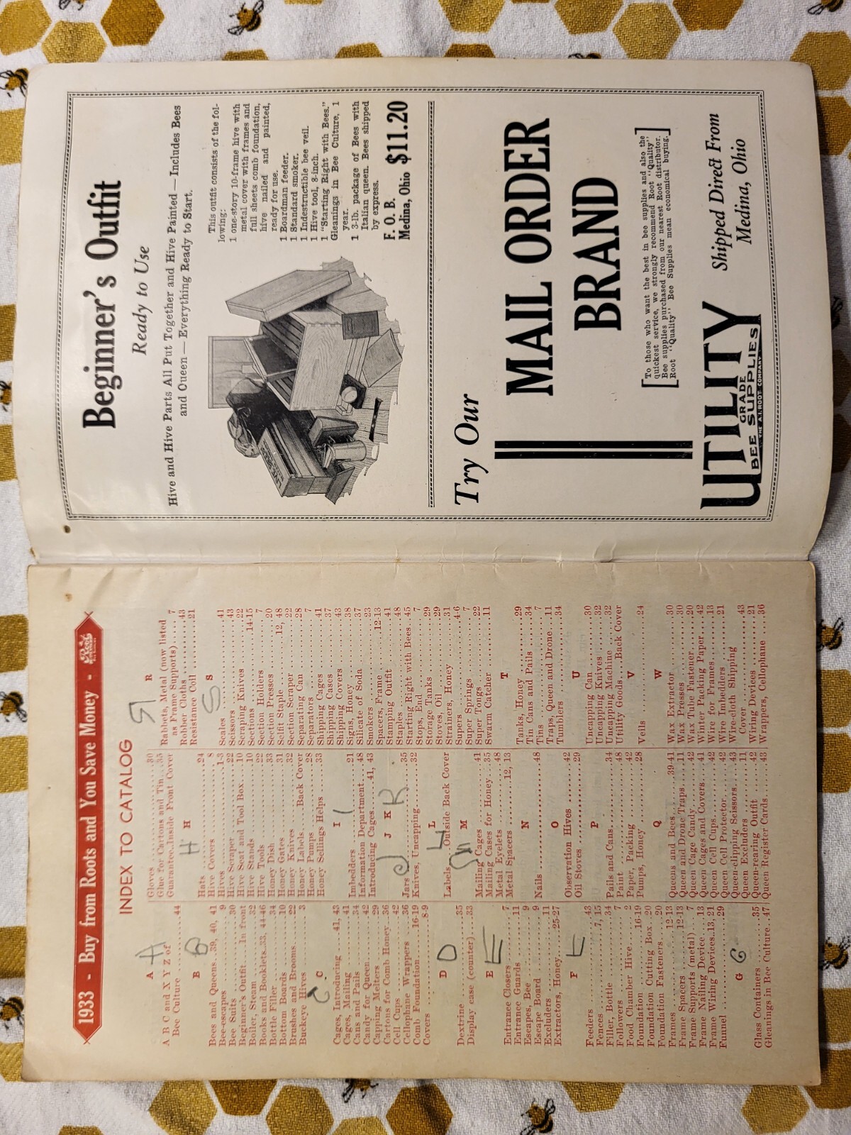 1933 A.I Root Co. Quality Bee Supplies Catalog Vintage Original Medina Ohio
