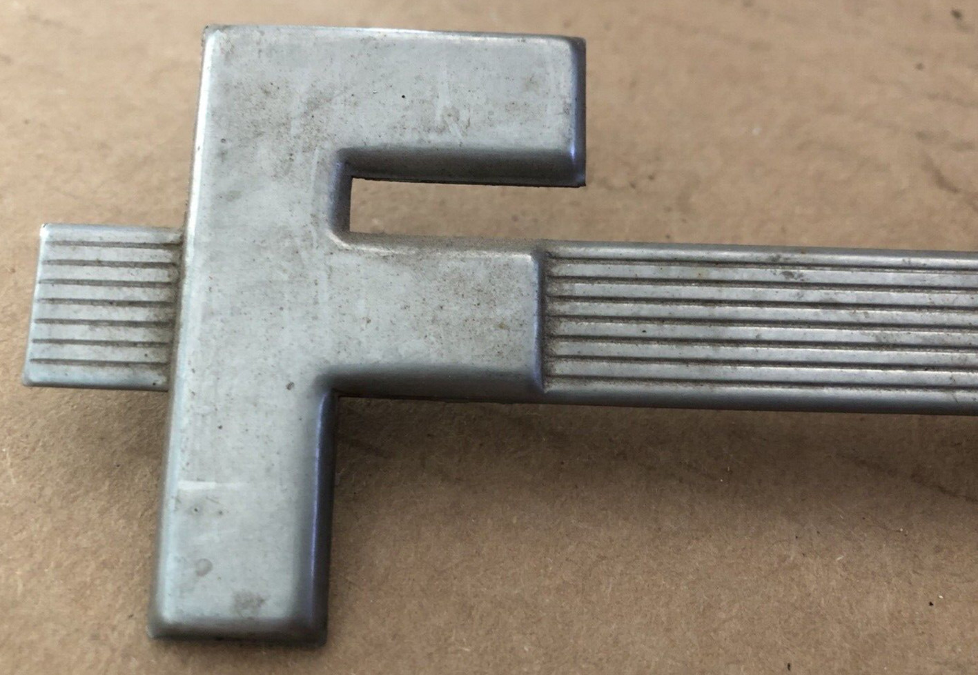 Vintage IH FARMALL Tractor Aluminum Metal Emblem Script INTERNATIONAL HARVESTER