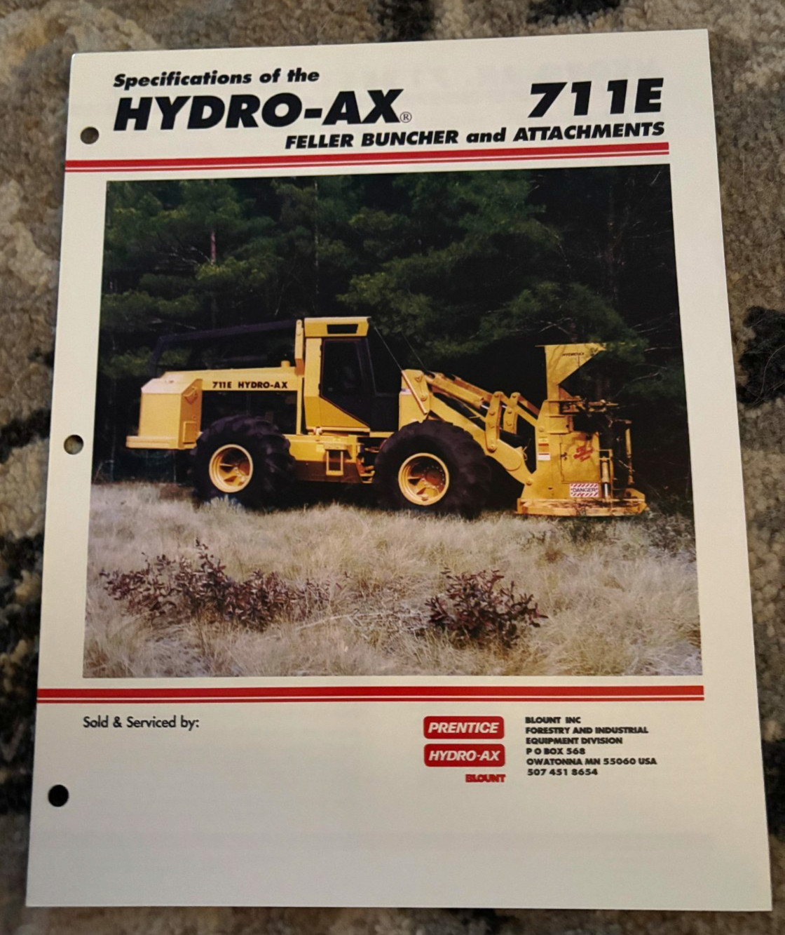 Prentice Hydro-Ax 711E Feller Buncher & Attachments Brochure FCCA25