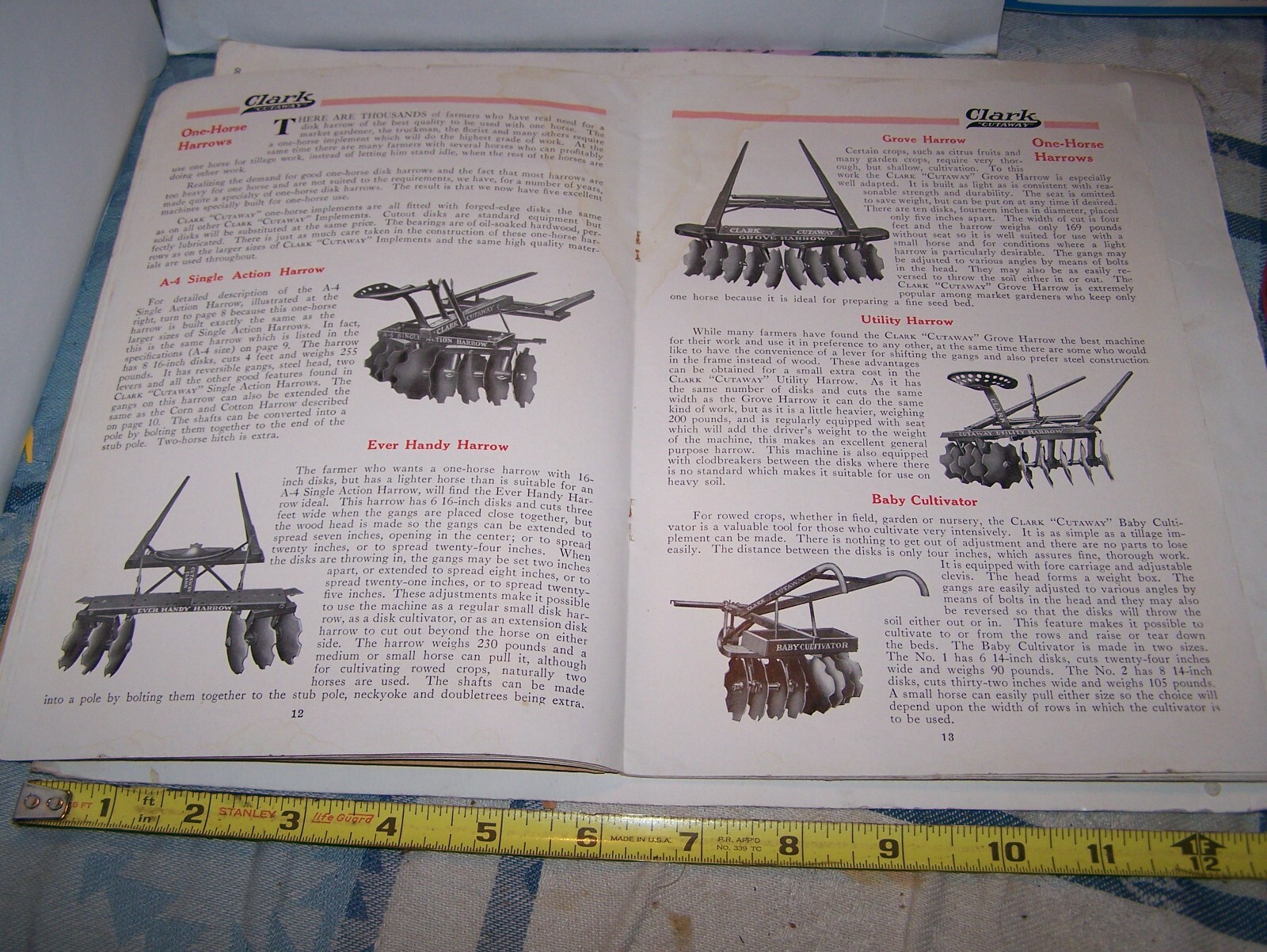 CLARK CUTAWAY Farm Implement Sales Catalog Horse Drawn Tractor Sulky Disc Harrow