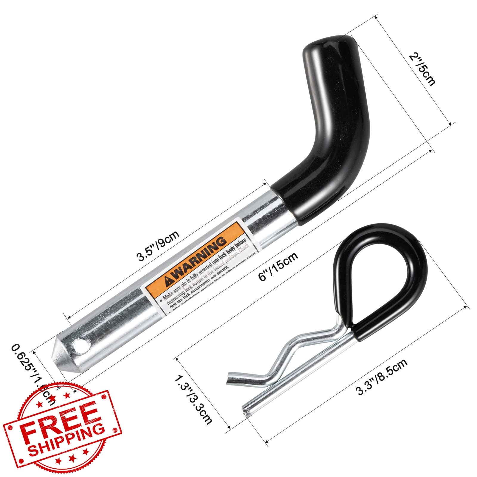 TOPSHINE Trailer Hitch Pin Clip 4 Pack 5/8 Inch Black