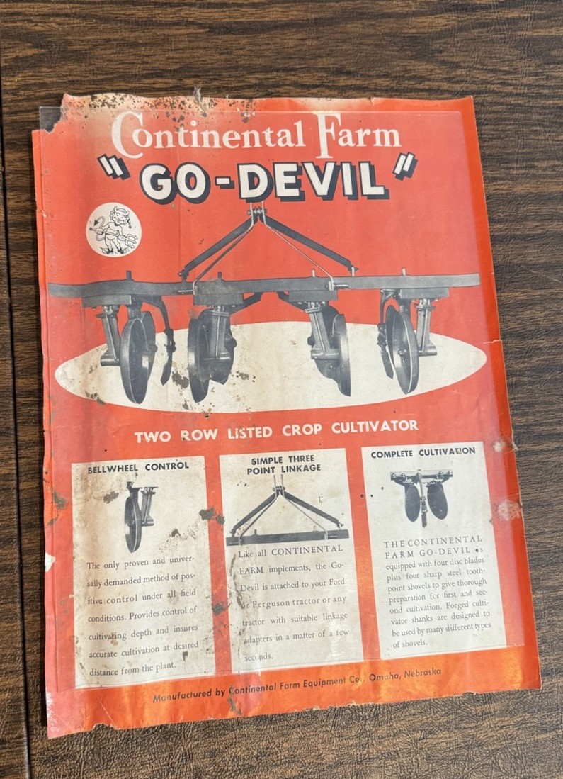 Vtg. Continental Farm Equipment Co. Omaha NE Brochures. Lot of 3