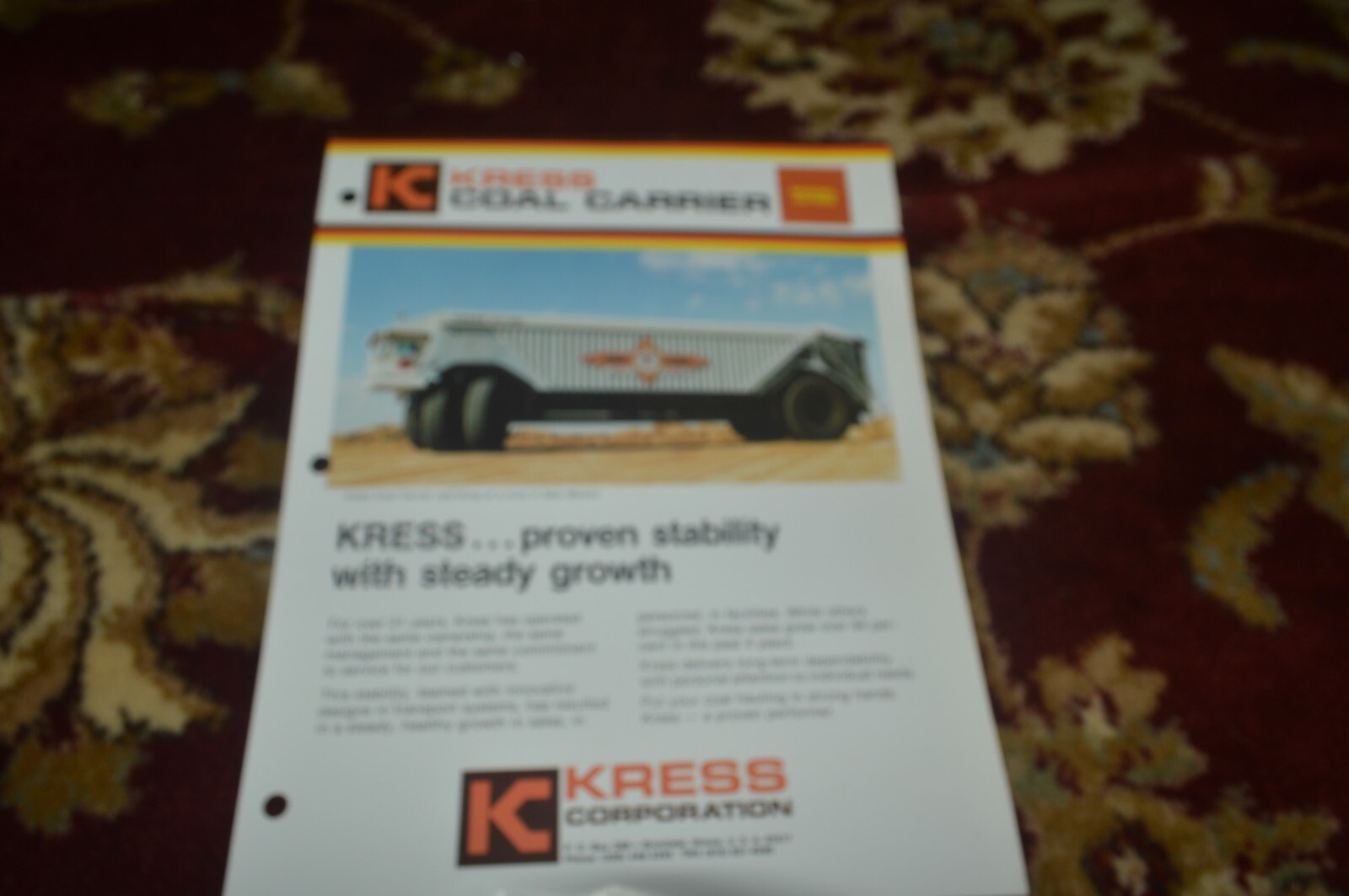 Kress CH160 Coal Carrier Brochure BASE