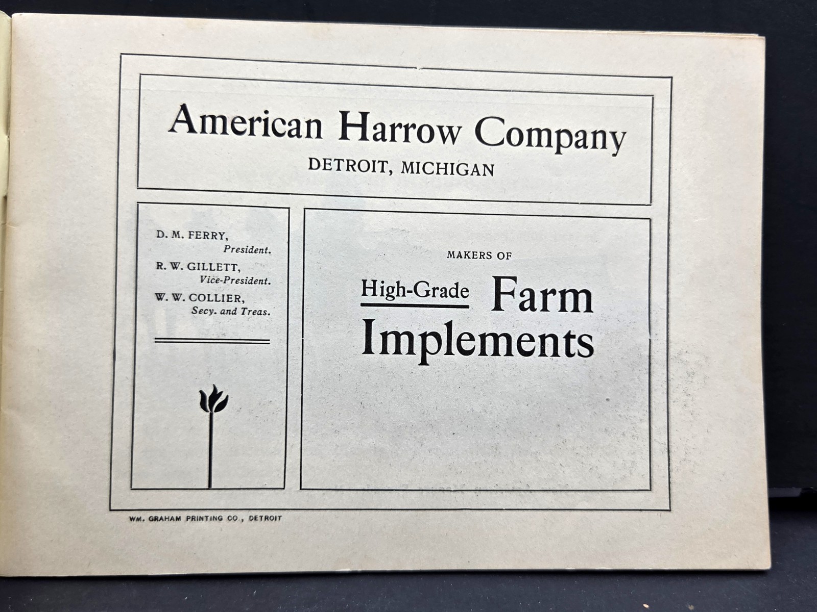 American Harrow Co. Cultivators Seeders Harvesters Catalog Detroit, MI