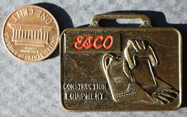 Evergreen Colorado ESCO Heavy Construction Equipment Metal Watchfob Vintage +