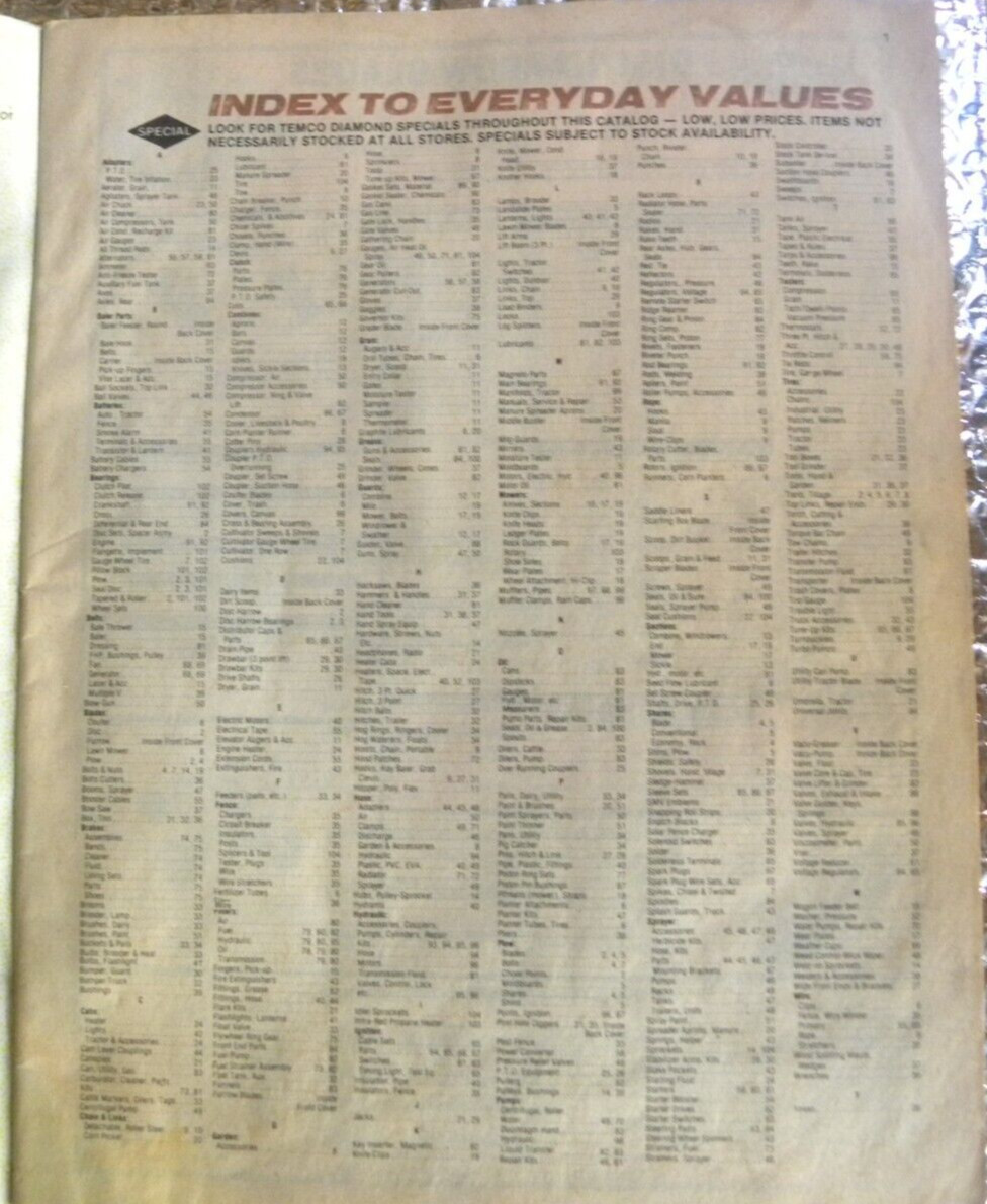 1983 Temco Tractor Parts Catalog Bloomsburg Pa FREE SHIPPING