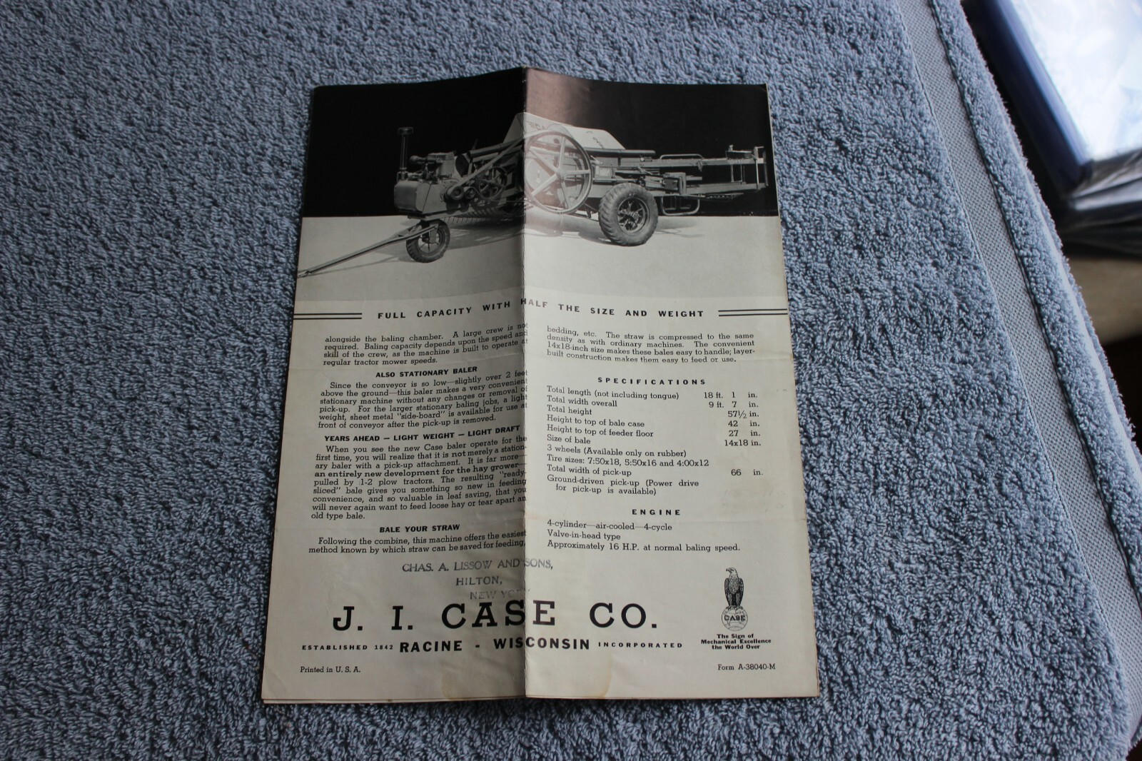 1930s/40s J.I. Case Hay Baling farming tractor brochure