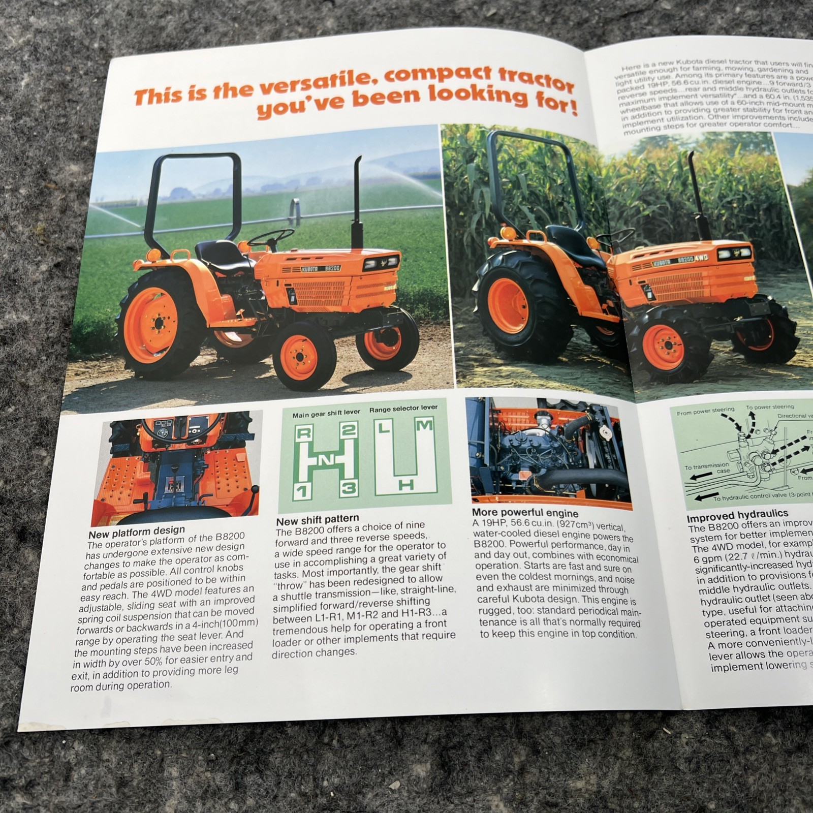 Original Kubota Diesel Tractor B8200 2WD/4WD Brochure – Sticker Damage Read