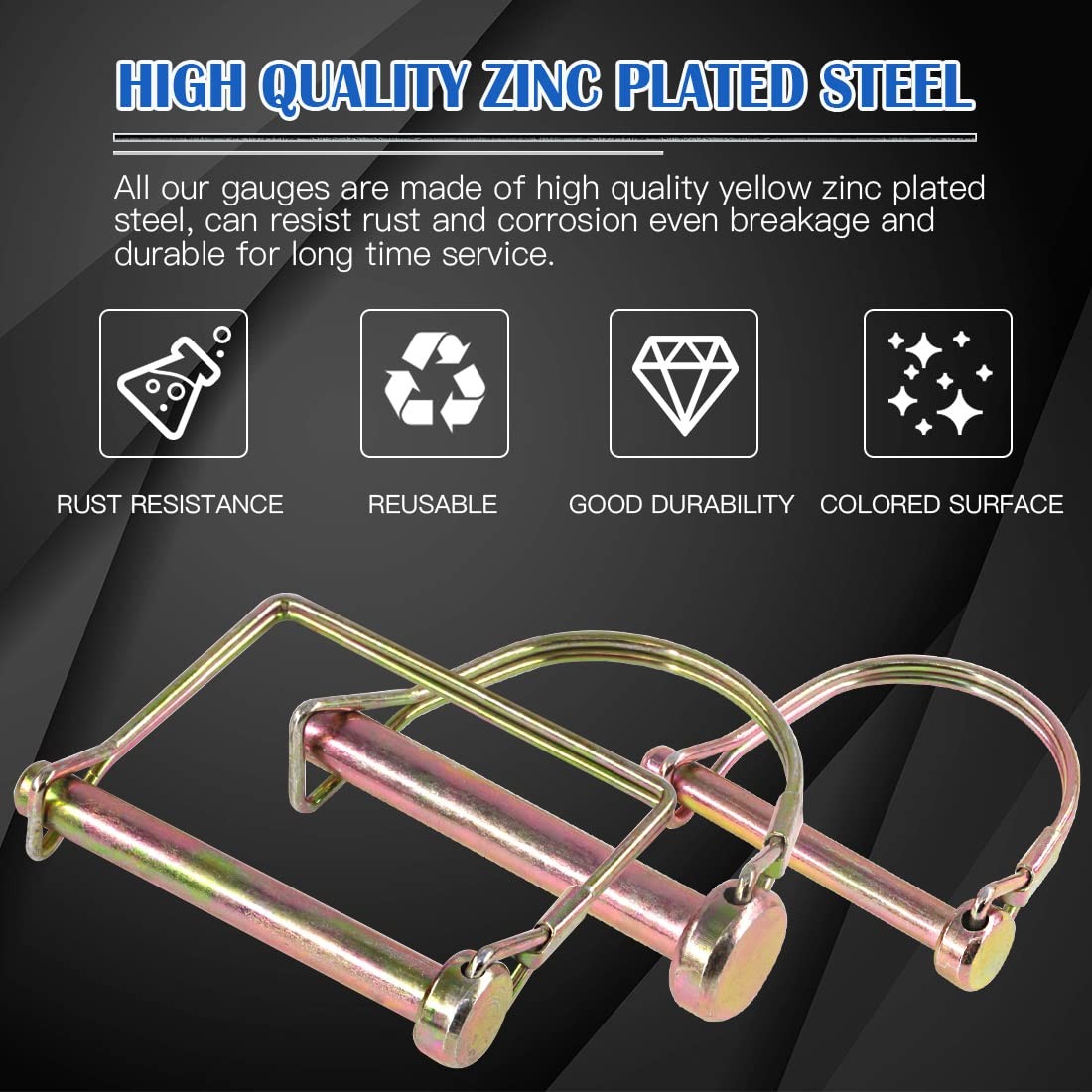 20 PCS Heavy Duty PTO Pin Assortment Kit For Farm Tractor Trailer Wagon