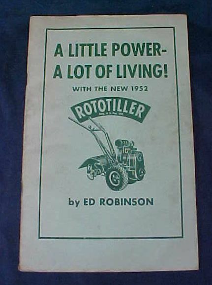 Vintage Roto-ette Rototiller Inc. 1952 Advertising Book Ed Robinson