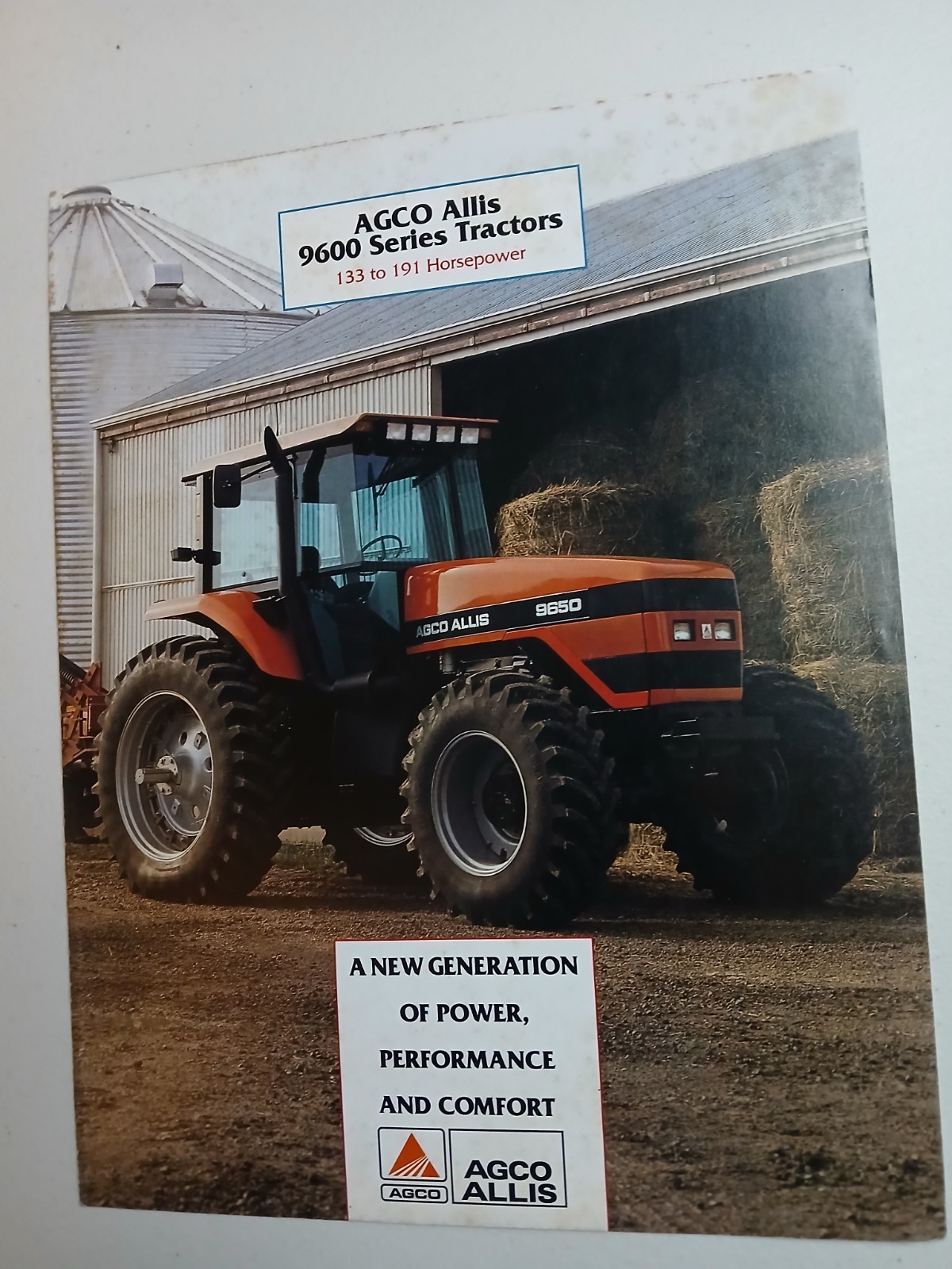 Vintage AGCO Allis 9600 Series Tractors 133- 191 PTO Horsepower Brochure Trifold