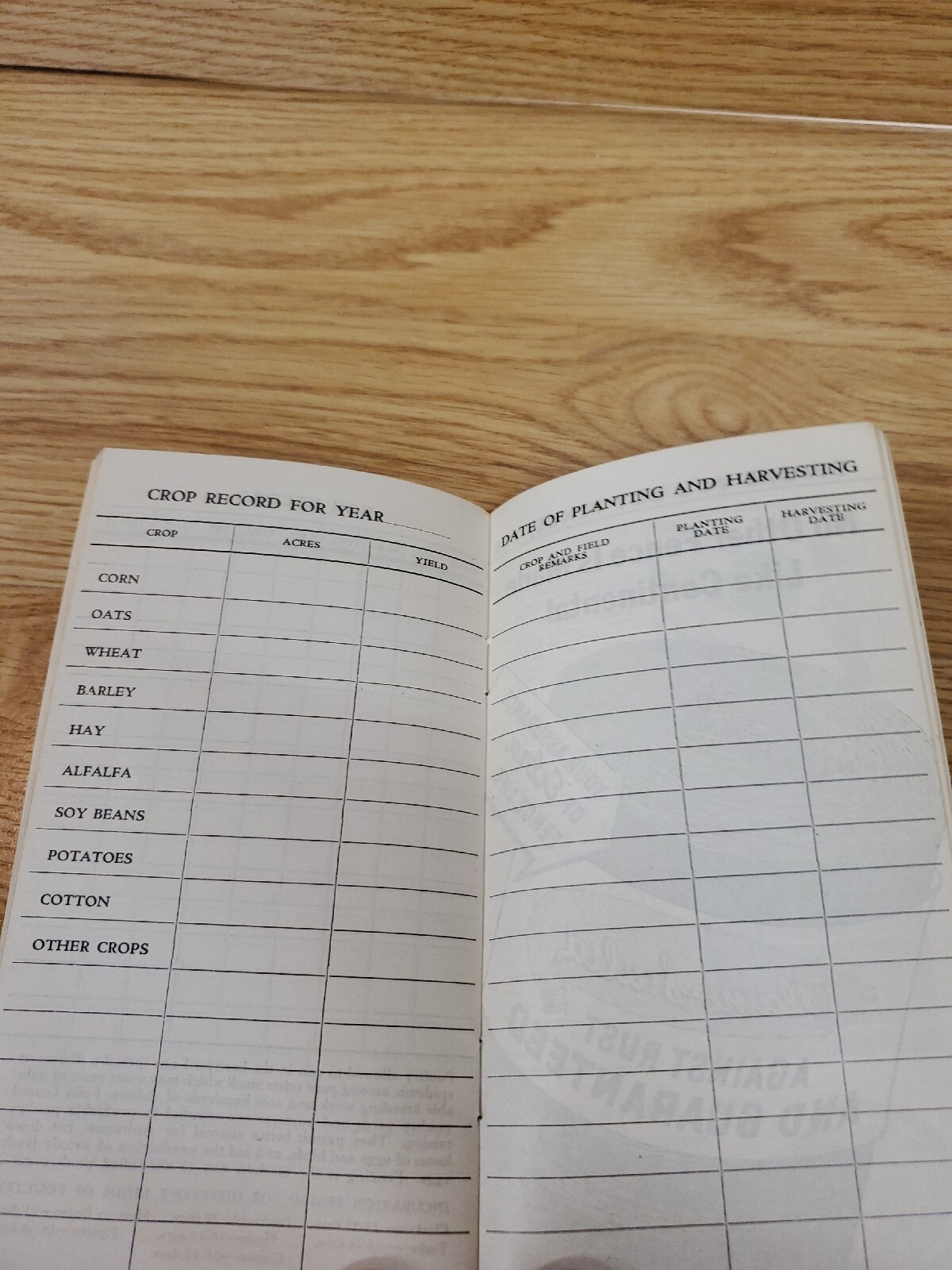 VTG 1943 Continental Farm And Livestock Record Book Lee Center Illinois