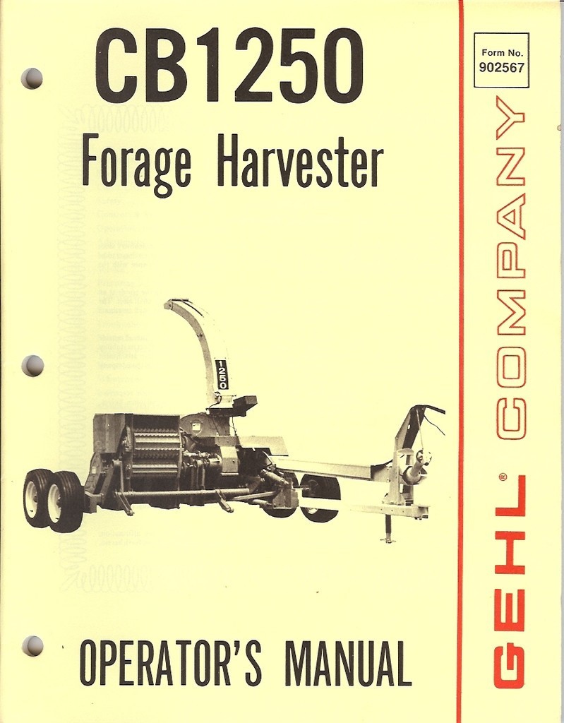 Farm Manual – Gehl – CB 1250 – Forage Harvester – Operator&rsquo;s – 1980 (FM125)