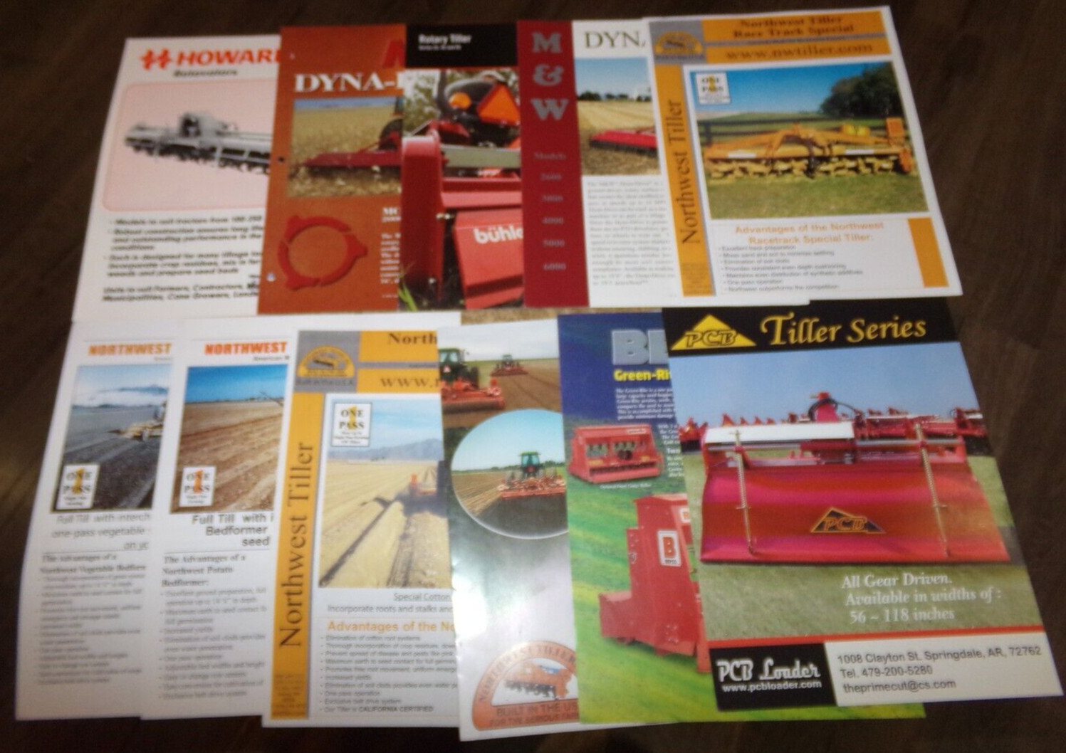 11-lot 1990&rsquo;s-2000&rsquo;s rotary tiller brochures in nice shape used