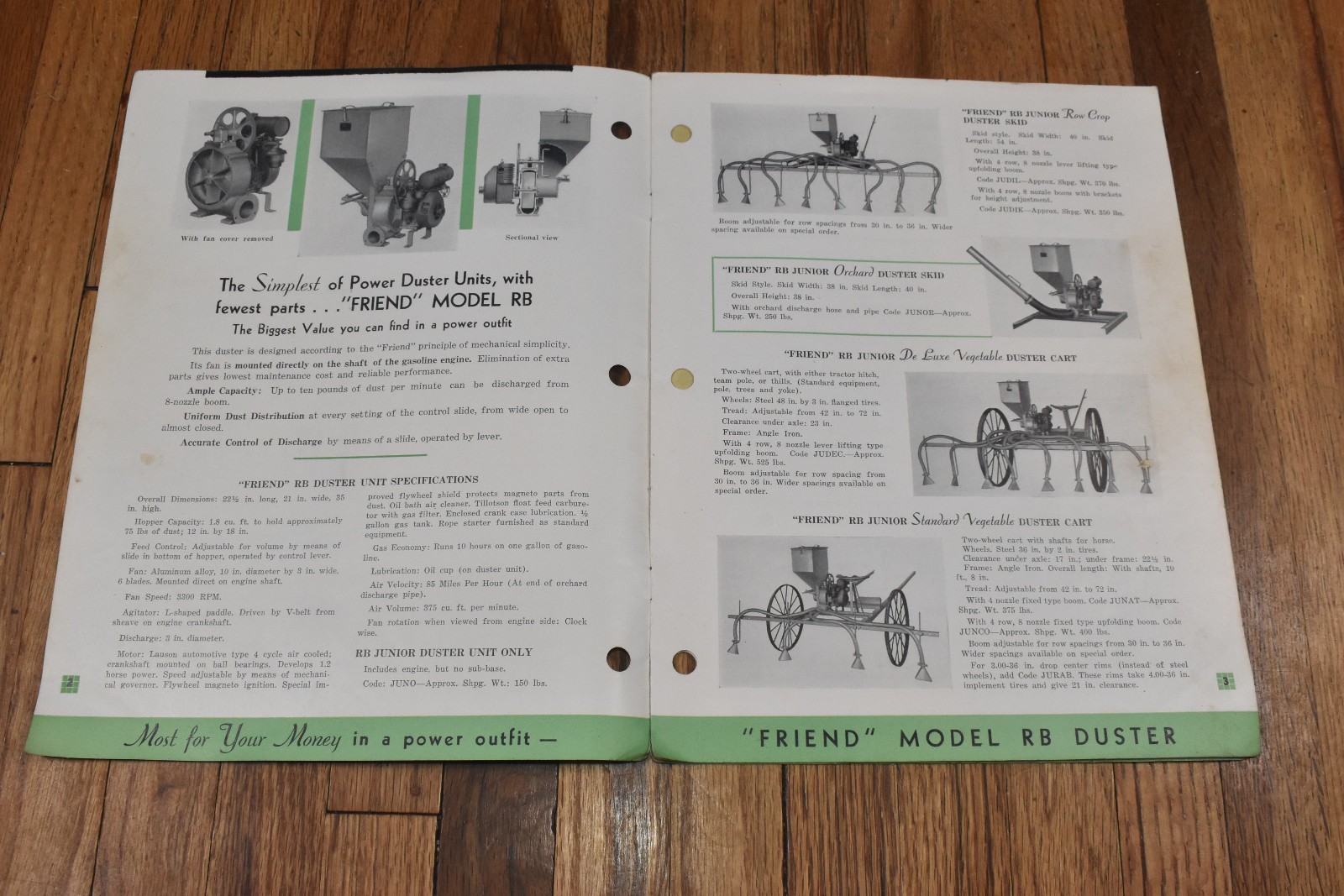 Vintage Reliable Friend Duster Farm Tractor Advertising Sales Brochure