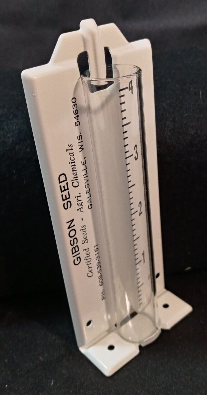 Vintage Rain Gauge Gibson Seed Certified Seed Galesville Wisconsin FREE Shipping