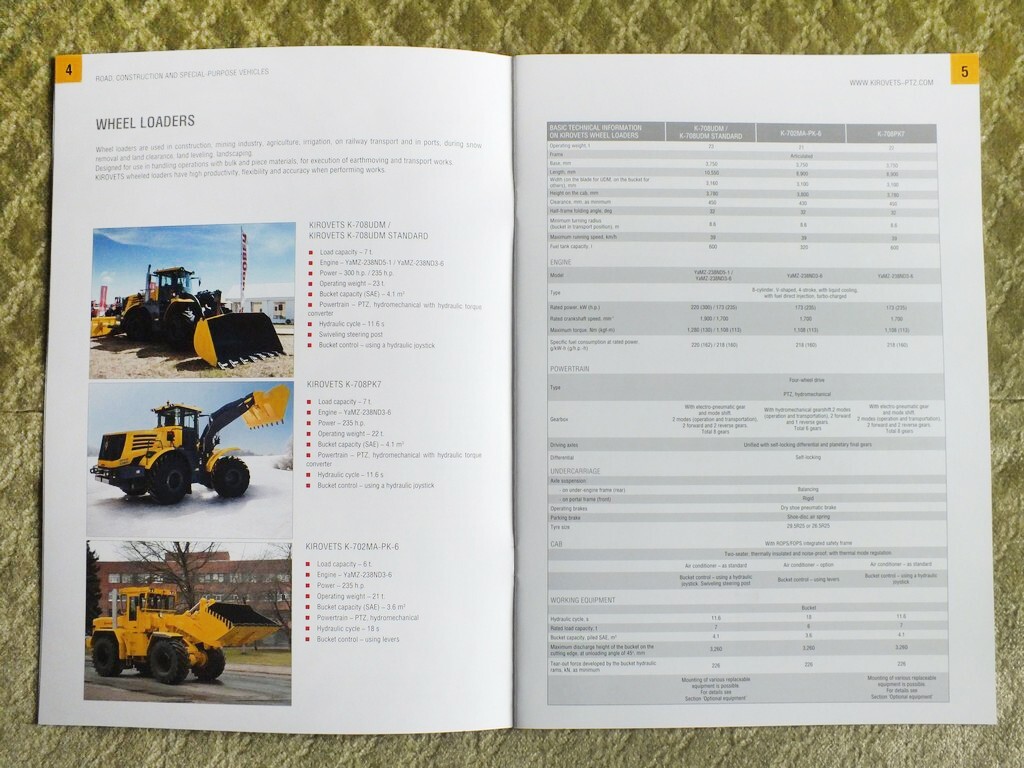 KIROVETS Road Construction Equipment Tractor Loader Dozer Catalog Brochure 2021