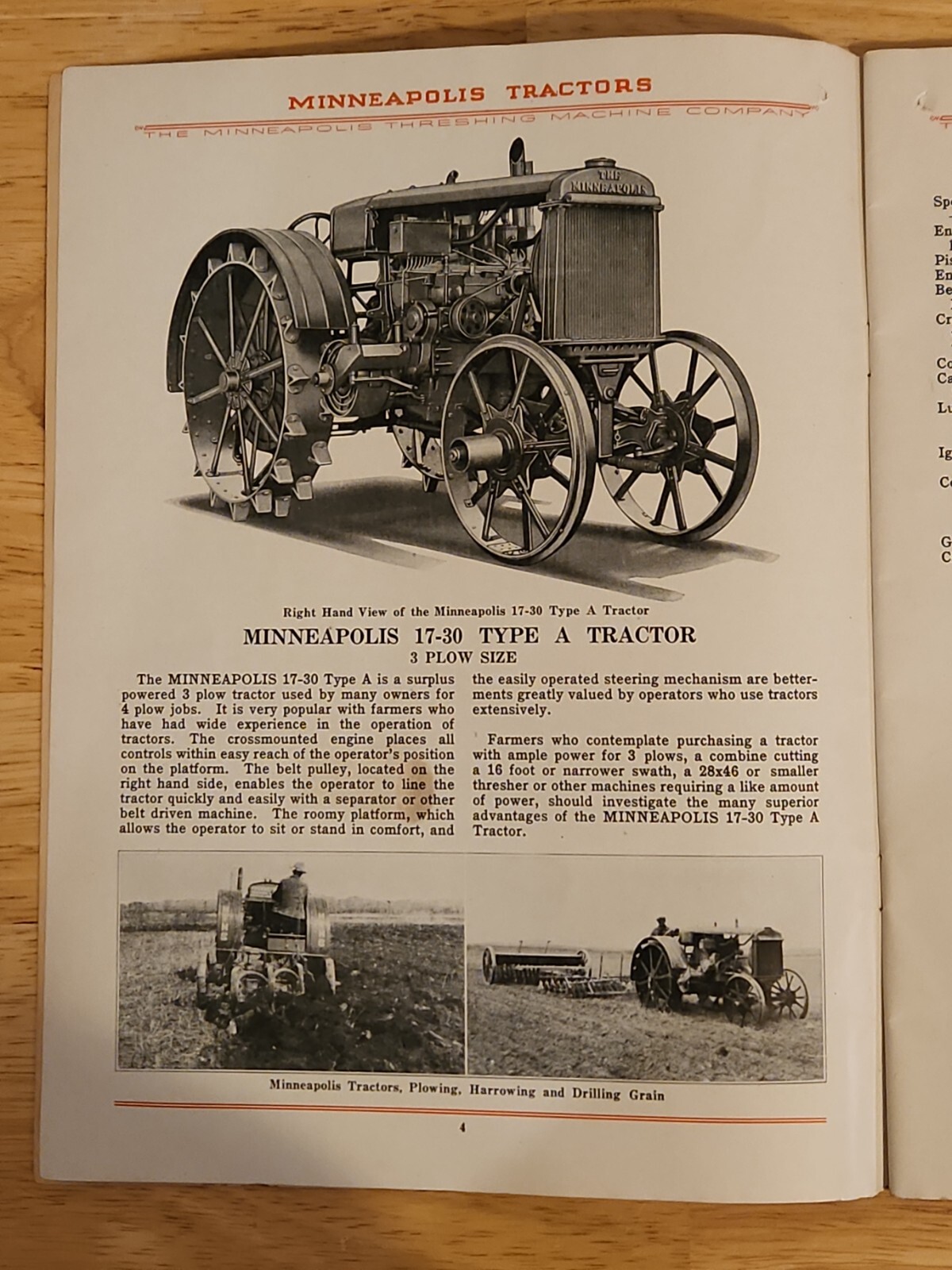 Power Farming Machinery The Great Minneapolis Line Gas Tractor Advertising