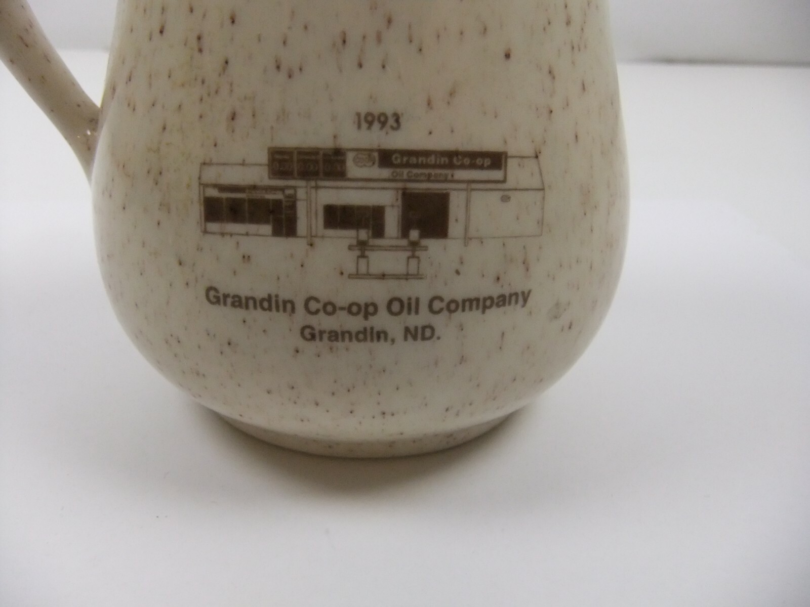 Halstad Elevator & Grandin Co-Op Oil Small Jug Advertising Arnel’s Pottery