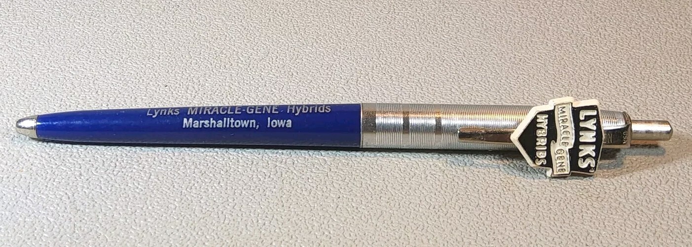 Vintage Advertising Pen ~ Lynks Miricale Gene Hybrid ~ Marshalltown, Iowa. AP-11