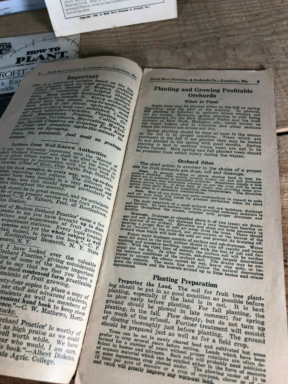 4 Vintage 1930s Stark Bro&rsquo;s Nurseries Orchard Fruit Trees Brochures Catalogs